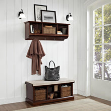 Load image into Gallery viewer, Brennan 2Pc Entryway Set Mahogany/Tan - Bench, Shelf
