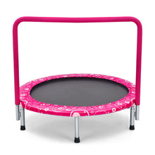 Load image into Gallery viewer, 36 Inch Kids Trampoline Mini Rebounder with Full Covered Handrail -Pink
