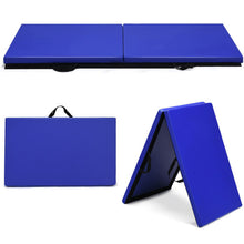 Load image into Gallery viewer, 6 x 2 Feet Gymnastic Mat with Carrying Handles for Yoga-Blue
