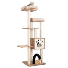 Load image into Gallery viewer, Indoor Cat Tree Tower with Platform Scratching Posts-Beige
