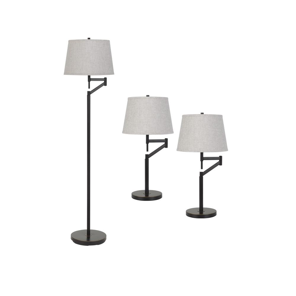 3 Pcs Package, 2 X Swing Arm Table Lamp And 1X Swing Arm Floor Lamp All in One Box