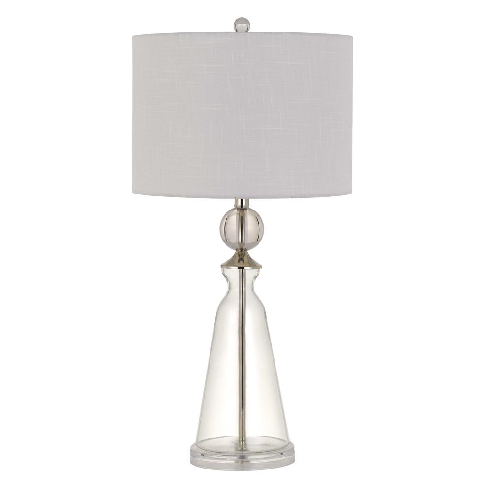 Kingsley Glass Table Lamp With Fabric Drum Shade