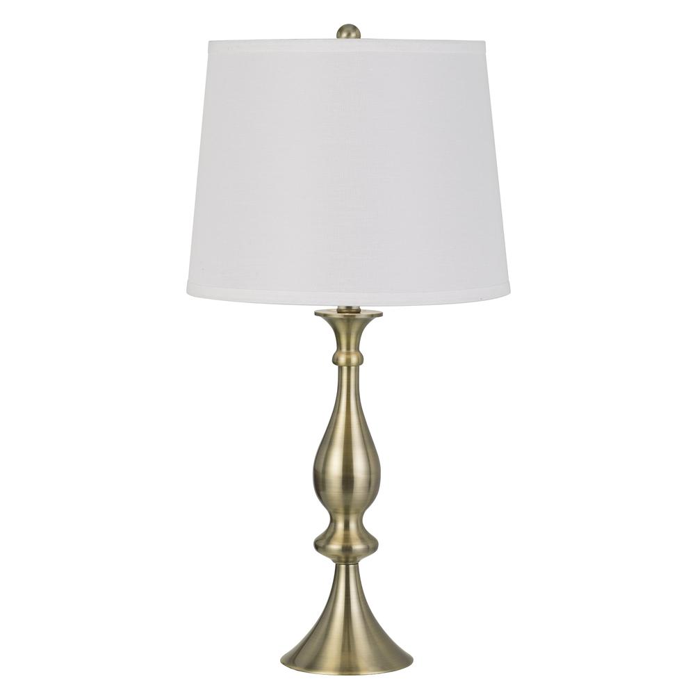 150W 3 Way Pori Metal Table Lamp With Taper Drum Linen Hardack Shade (Priced And Sold As Pairs)