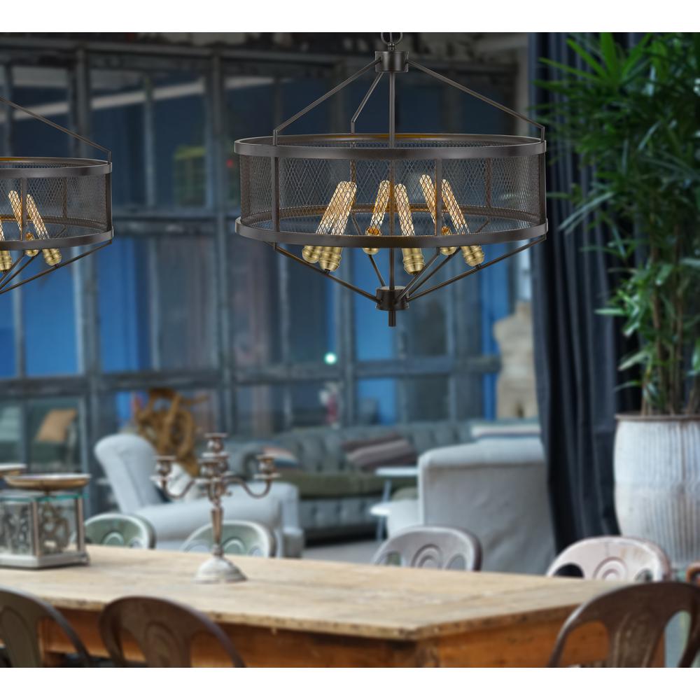 60W X 6 Halle Metal Chandelier (Edison Bulbs Are Not included)