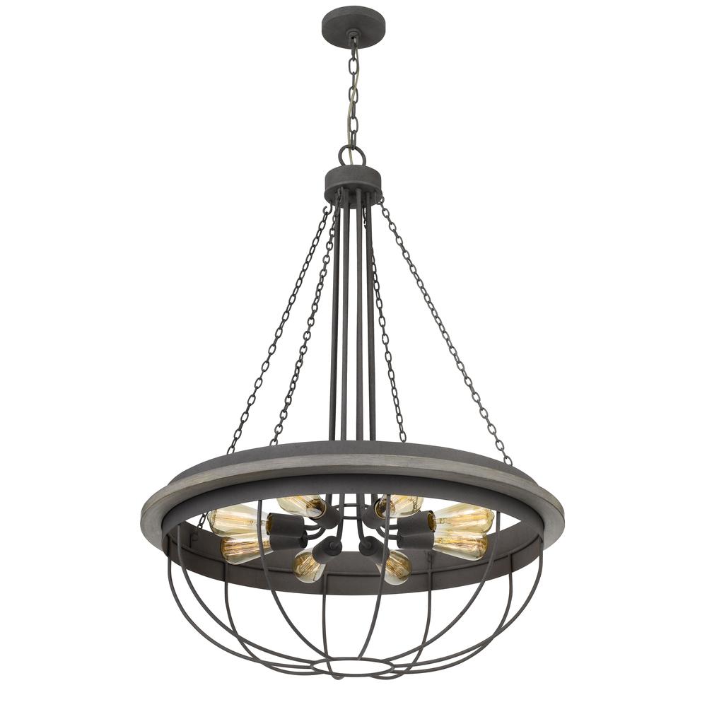 60W x 8 Nixa metal chandelier (Edison bulbs NOT included), Dove Grey