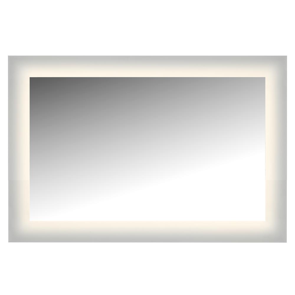 LED Lighted Mirror Wall Glow Style With Frosted Glass To The Edge, 36