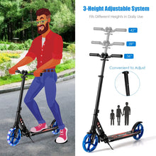 Load image into Gallery viewer, Aluminum Folding Kick Scooter with LED Wheels for Adults and Kids-Black
