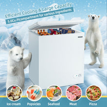 Load image into Gallery viewer, 5.2 Cu.ft Chest Freezer Upright Single Door Refrigerator with 3 Baskets-White
