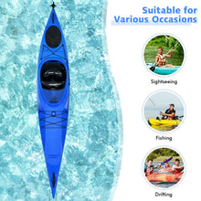 Load image into Gallery viewer, Single Sit-in Kayak Fishing Kayak Boat With Paddle and Detachable Rudder-Blue
