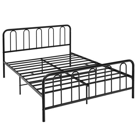 Full Size/Queen Size Metal Bed Frame with Headboard and Footboard-Queen Size