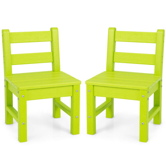 2 Pieces Kids Learning Chair set with Backrest-Green