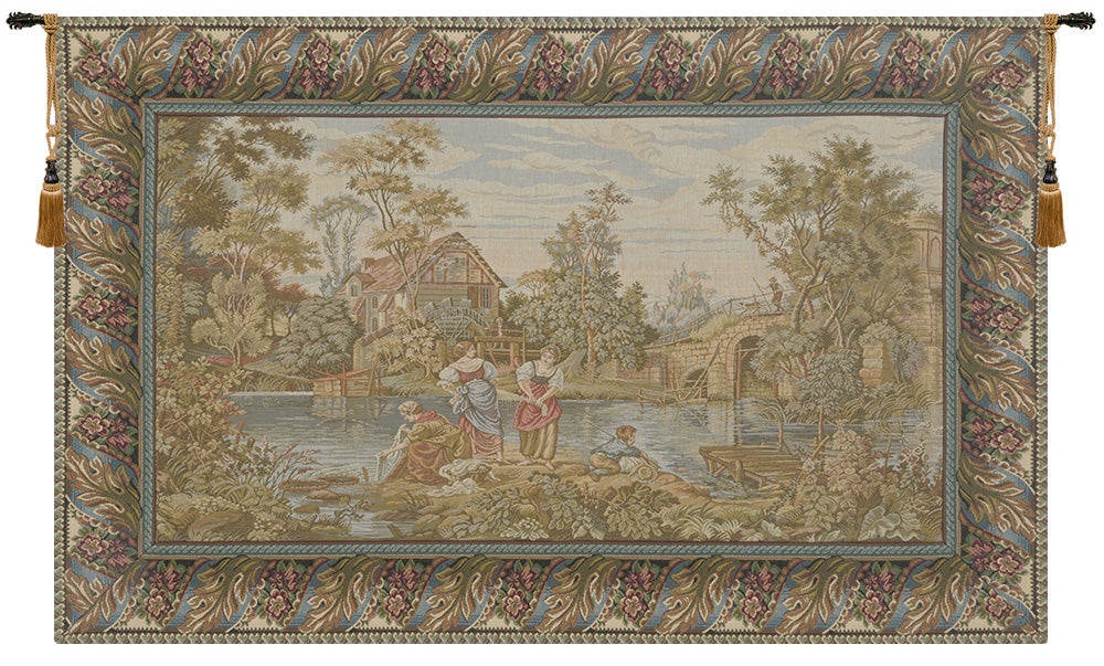 Washing Day at the Mill Horizontal  Italian Tapestry