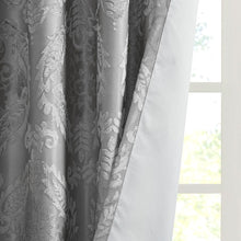 Load image into Gallery viewer, Amelia Knitted Jacquard Paisley Total Blackout Grommet Top Curtain Panel - SS40-0197
