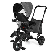 Load image into Gallery viewer, 7-In-1 Baby Folding Tricycle Stroller with Rotatable Seat-Gray
