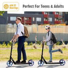 Load image into Gallery viewer, Aluminum Folding Kick Scooter with LED Wheels for Adults and Kids-Black
