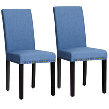 Load image into Gallery viewer, Set of 2 Fabric Upholstered Dining Chairs with Nailhead-Blue
