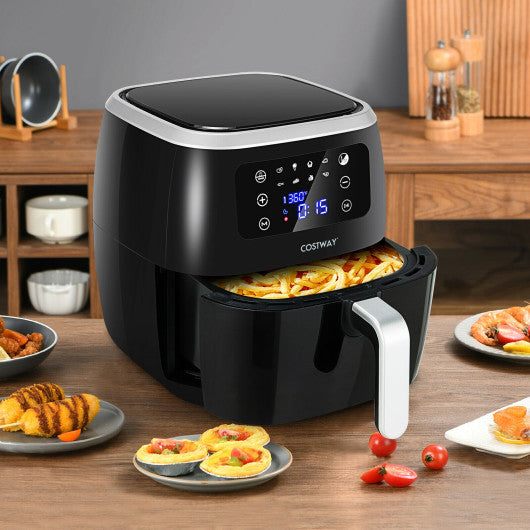 6.5QT Air Fryer Oilless Cooker with 8 Preset Functions and Smart Touch Screen-Black