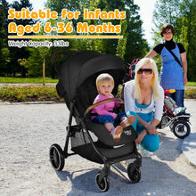 Load image into Gallery viewer, 5-Point Harness Lightweight Infant Stroller with Foot Cover and Adjustable Backrest-Black
