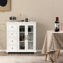 Load image into Gallery viewer, Buffet Sideboard Table Kitchen Storage Cabinet with Drawers and Doors-White
