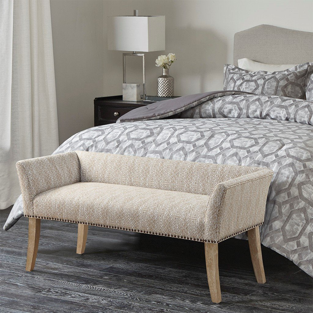 Madison Park Welburn Welburn Accent Bench- Taupe Multi MP105-0999 By Olliix