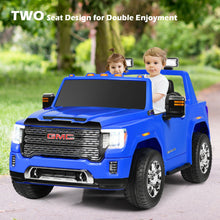 Load image into Gallery viewer, 12V 2-Seater Licensed GMC Kids Ride On Truck RC Electric Car with Storage Box-Blue
