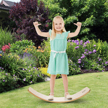 Load image into Gallery viewer, 12 Inch Wooden Wobble Toy Balance Board-Natural
