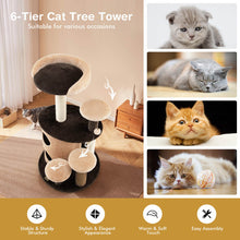 Load image into Gallery viewer, 40 Inch Cat Tree Tower Multi-Level Activity Tree with 2-Tier Cat-Hole Condo-Brown
