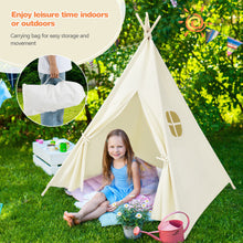 Load image into Gallery viewer, Foldable Kids Canvas Teepee Play Tent
