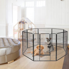 Load image into Gallery viewer, 8 Metal Panel Heavy Duty Pet Playpen Dog Fence with Door-48 inches
