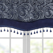 Load image into Gallery viewer, Aubrey Jacquard Window Rod Pocket Valance With Beads - MP41-7425
