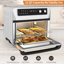 Load image into Gallery viewer, 8-in-1  Convection Air Fryer Toaster Oven with 5 Accessories and Recipe-Silver
