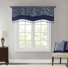 Load image into Gallery viewer, Aubrey Jacquard Window Rod Pocket Valance With Beads - MP41-7425
