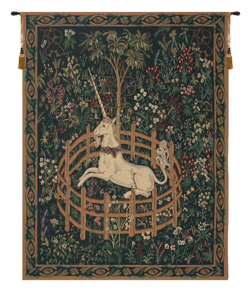 Unicorn In Captivity II (With Border) Tapestry Wholesale