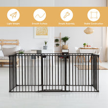 Load image into Gallery viewer, Adjustable Panel Baby Safe Metal Gate Play Yard-Black
