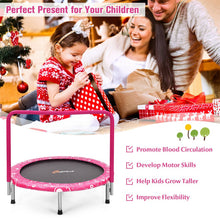 Load image into Gallery viewer, 36 Inch Kids Trampoline Mini Rebounder with Full Covered Handrail -Pink
