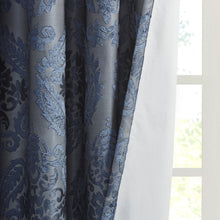 Load image into Gallery viewer, Amelia Knitted Jacquard Paisley Total Blackout Grommet Top Curtain Panel - SS40-0206
