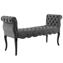 Load image into Gallery viewer, Adelia Chesterfield Style Button Tufted Performance Velvet Bench
