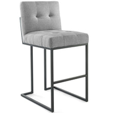 Load image into Gallery viewer, Privy Black Stainless Steel Upholstered Fabric Bar Stool by Modway
