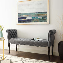 Load image into Gallery viewer, Adelia Chesterfield Style Button Tufted Performance Velvet Bench
