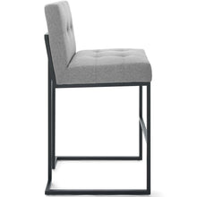 Load image into Gallery viewer, Privy Black Stainless Steel Upholstered Fabric Bar Stool by Modway
