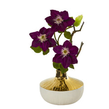 Load image into Gallery viewer, 16&quot; Anemone Artificial Arrangement in Gold and Cream Elegant Vase
