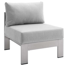 Load image into Gallery viewer, Shore Sunbrella¨ Fabric Aluminum Outdoor Patio Armless Chair by Modway
