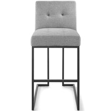 Load image into Gallery viewer, Privy Black Stainless Steel Upholstered Fabric Bar Stool by Modway
