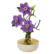 Load image into Gallery viewer, 16&quot; Anemone Artificial Arrangement in Gold and Cream Elegant Vase
