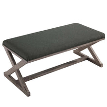 Load image into Gallery viewer, Province Vintage French X-Brace Upholstered Fabric Bench
