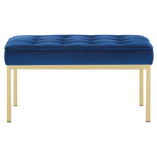 Load image into Gallery viewer, Loft Gold Stainless Steel Leg Medium Performance Velvet Bench by Modway
