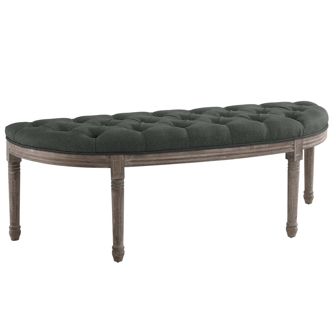 Esteem Vintage French Upholstered Fabric Semi-Circle Bench by Modway