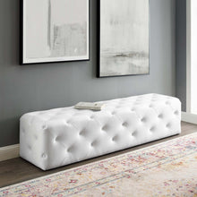 Load image into Gallery viewer, Amour 72&quot; Tufted Button Entryway Faux Leather Bench by Modway
