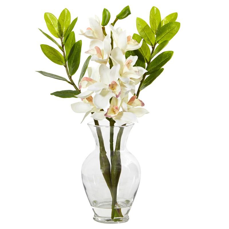 Cymbidium Orchid and Zamioculcas Artificial Arrangement