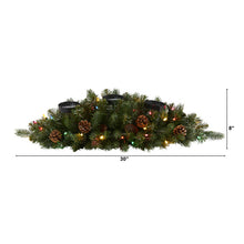 Load image into Gallery viewer, 30&quot; Flocked and Glittered Artificial Christmas Triple Candelabrum
